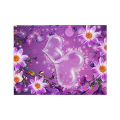 Purple Heart Romantic Blanket, Velveteen Microfiber Throw