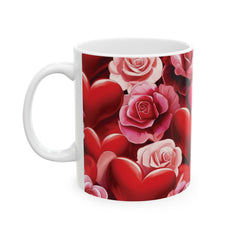 Hearts Pattern Ceramic Mug