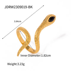 Stainless Steel Zircon Inlaid Snake Eye Ring