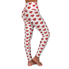 Heart-Shaped Pattern High-Waisted Yoga Leggings