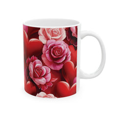 Hearts Pattern Ceramic Mug