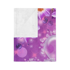 Purple Heart Romantic Blanket, Velveteen Microfiber Throw