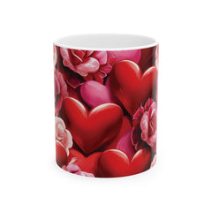 Hearts Pattern Ceramic Mug