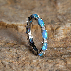 Platinum Heart-Shaped Diamond Opal Ring