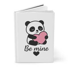 Cute Panda “Be Mine” Hardcover Journal  Pink Heart Notebook for Writing & Gifting