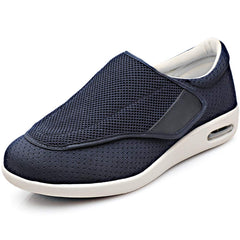 Womens Adjustable Diabetic Shoes Pain Relief Easy to Slip On Wide Widths Slippers Orthopedic with Removable Memory Foam Insoles Lightweight for Seniors Swollen Feet Navy