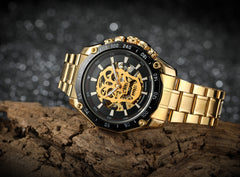 FORSINING Skeleton Steel Automatic Men's Watch