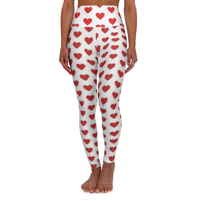 Heart-Shaped Pattern High-Waisted Yoga Leggings