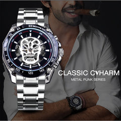 FORSINING Skeleton Steel Automatic Men's Watch