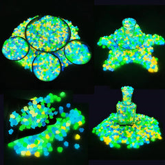 300PCS Glow in The Dark Garden Pebbles