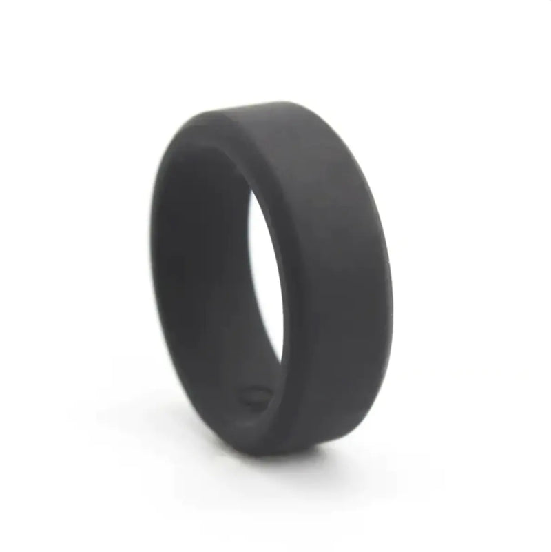 Black rubber ring on a white background
