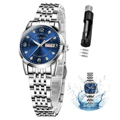 Women's Blue & Silver Wrist Watch
