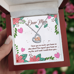 Dear Mom - Baby Feet Heart Necklace