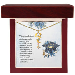 Graduation Cap Personalized Name Pendant