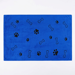 Paw Print Microfiber Pet Towel – 1 Towel, 60 × 100 cm
