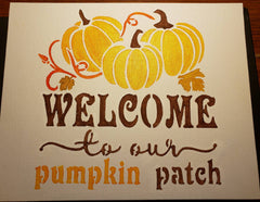 Rustic Pumpkin Patch Canvas Sign – Autumn Stencil Art for Fall Decor