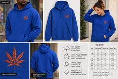 Cannabis Leaf Hoodie, Embroidered Weed Hoodie, 420 Clothing, Marijuana Leaf Sweatshirt, Cannabis Gift, Unisex Pullover