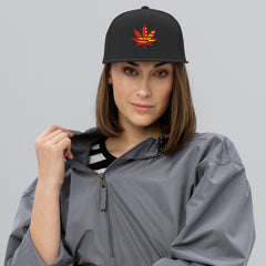 Cannabis Pot Leaf Snapback Hat, Weed Hat, Marijuana Hat, Embroidered Pot Leaf Cap, 420 Hat, Stoner Gift, Unisex Flat Brim Hat