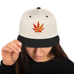 Cannabis Pot Leaf Snapback Hat, Weed Hat, Marijuana Hat, Embroidered Pot Leaf Cap, 420 Hat, Stoner Gift, Unisex Flat Brim Hat