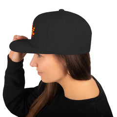 Cannabis Pot Leaf Snapback Hat, Weed Hat, Marijuana Hat, Embroidered Pot Leaf Cap, 420 Hat, Stoner Gift, Unisex Flat Brim Hat