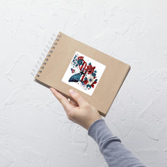 Artistic USA Flag Butterfly Sticker, Patriotic Vinyl Decal, Nature Laptop Sticker