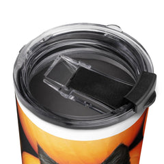 Black Cat Fall Tumbler, 20 oz Stainless Steel Travel Cup, Cozy Autumn Drinkware