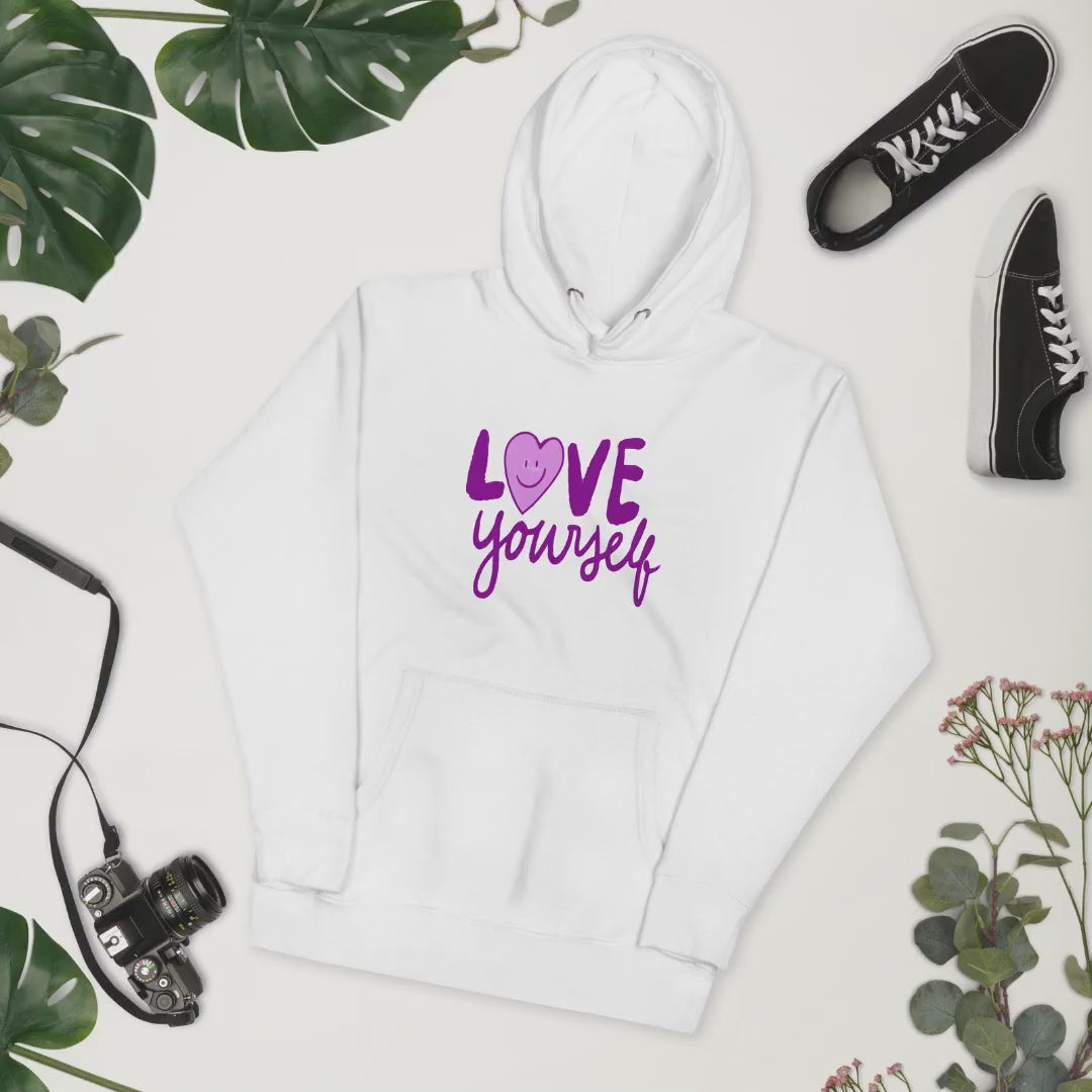 Love Yourself Hoodie, Positive Affirmation Graphic Sweatshirt, Unisex Cotton Blend pullover