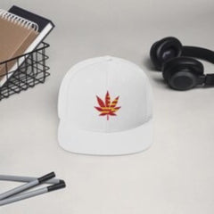 Cannabis Pot Leaf Snapback Hat, Weed Hat, Marijuana Hat, Embroidered Pot Leaf Cap, 420 Hat, Stoner Gift, Unisex Flat Brim Hat