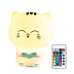 Cat-Themed Colorful Silicone Touch Control Night Light