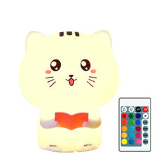 Cat-Themed Colorful Silicone Touch Control Night Light