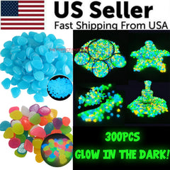 300PCS Glow in The Dark Garden Pebbles